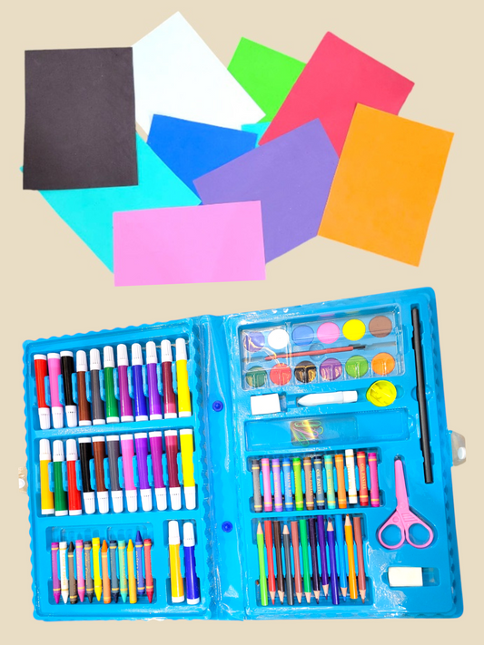 Kids Creative Art & Craft Combo – Coloring Kit + Foam Sheets