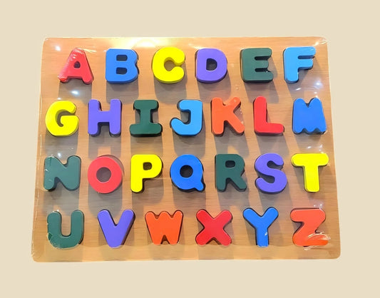 Colorful Wooden Alphabet Puzzle Board (A - Z Learning) - BachoKaBazar