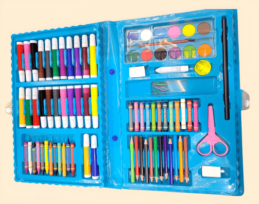 Colouring Kit 🎨 – Book Shape Cartoon Theme | Crayons, Markers, Pencils & Paint Set - BachoKaBazar