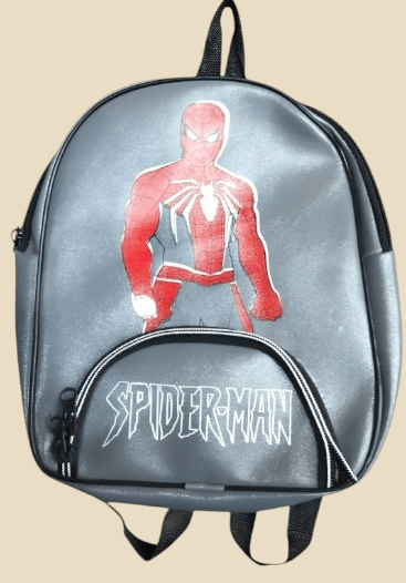 Kids’ Double - Zip Leather School Backpack – Superhero Themed (Ages 2–8) - BachoKaBazar