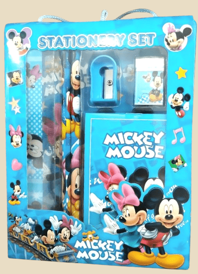 Mickey Mouse Blue Stationery Set for Kids – Diary, Pen, Rubber & More - BachoKaBazar