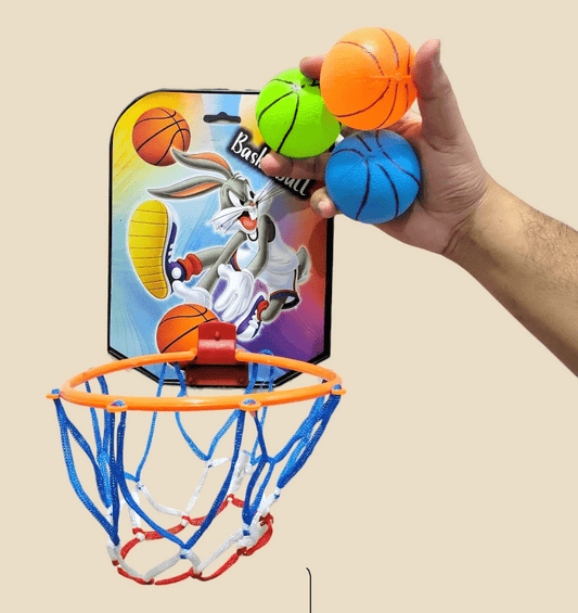 Mini Wall - Mounted Basketball Hoop Set with 3 Soft Balls – Indoor Fun for Kids (Plastic Foldable & Durable) - BachoKaBazar