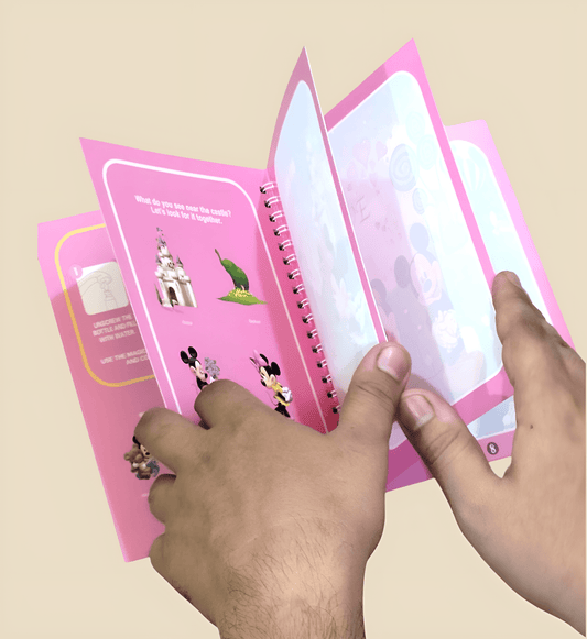 Reusable Magic Water Painting Book for Kids with Marker – Mess - Free Coloring & Fun Learning (Cartoon Design) - BachoKaBazar