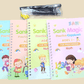 Reusable Magic Practice Copybook Set of 4 with Pen & Refills – Writing, Numbers, Drawing & Math for Kids (Ages 3+)
