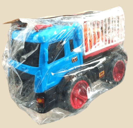 Blue Animal Transport Truck Toy with Lion Cage – Realistic Zoo Truck for Kids - BachoKaBazar