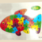 Colorful wooden alphabet puzzle plate for kids - educational toy 1ft size - BachoKaBazar