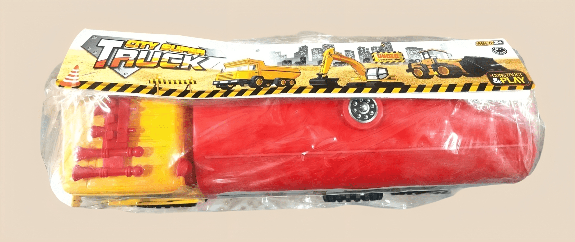 Large Red Oil Tanker Truck Toy – Heavy - Duty Transport Play for Kids - BachoKaBazar