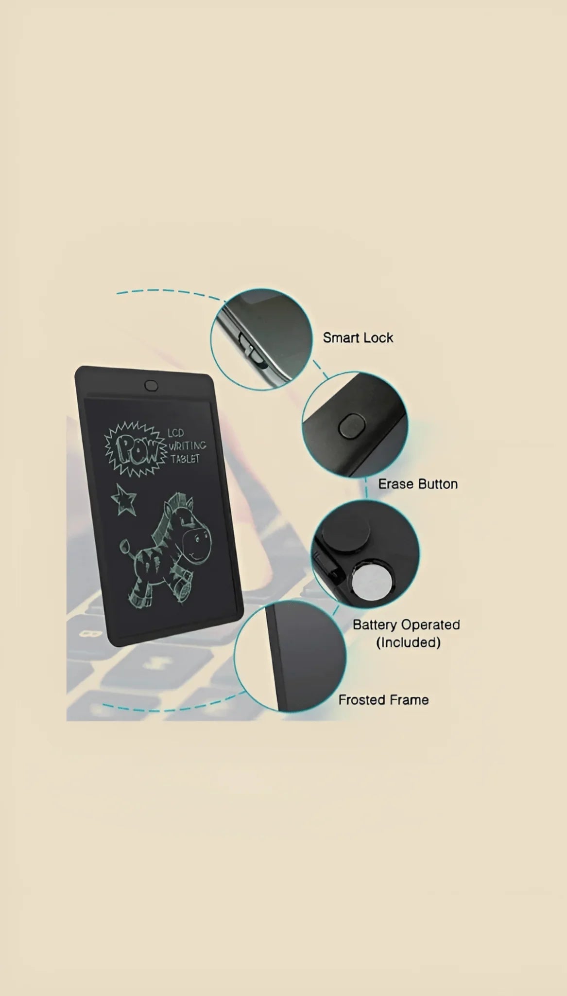 LCD Writing Tablet With Multi - Color Screen - BachoKaBazar