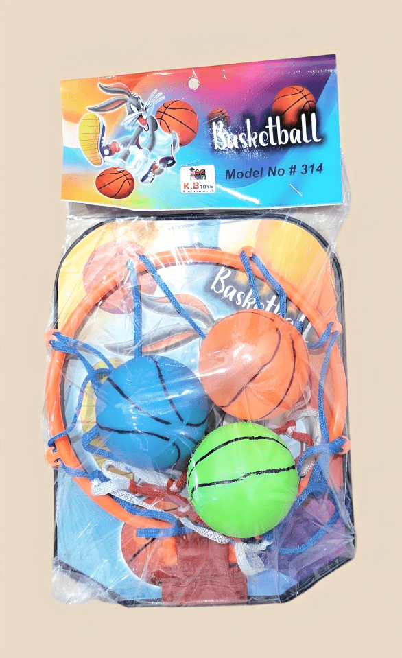 Mini Wall - Mounted Basketball Hoop Set with 3 Soft Balls – Indoor Fun for Kids (Plastic Foldable & Durable) - BachoKaBazar